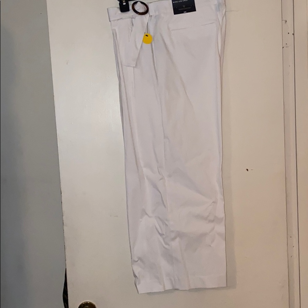 White wide leg pants